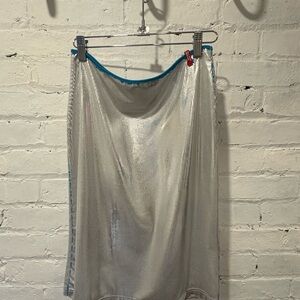 Miss Sixty Shimmering Silver Pencil Skirt